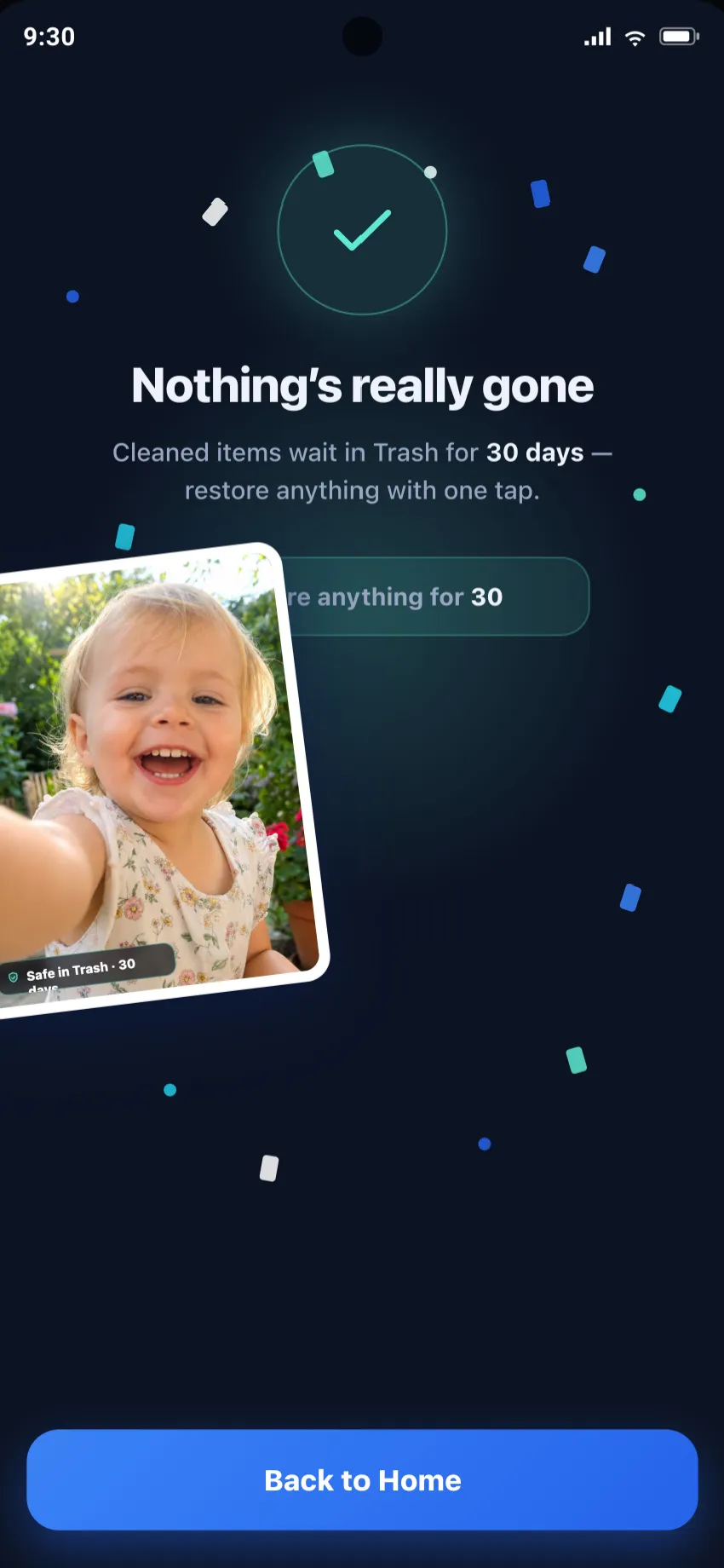 SpaceUp 30-day recovery / Trash screen